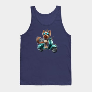 Classy dog on a scooter Tank Top